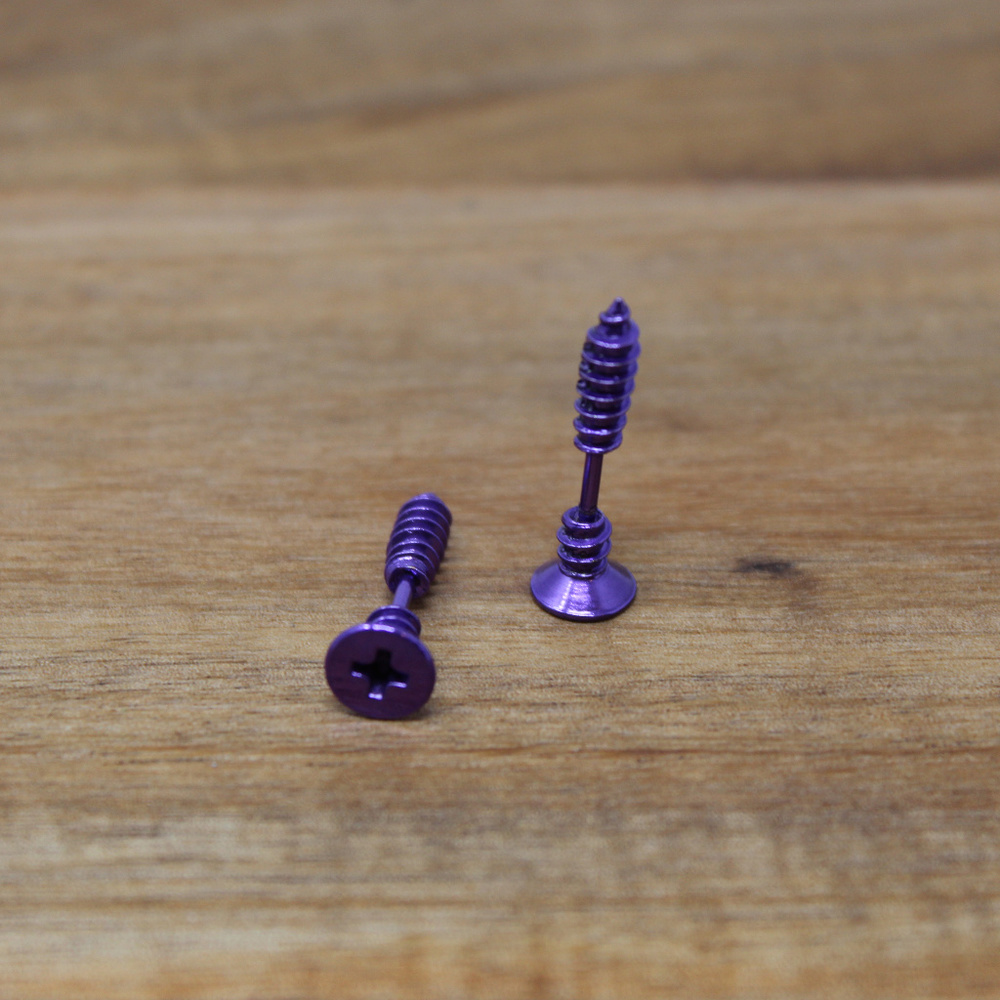 Screw Earrings (Purple)